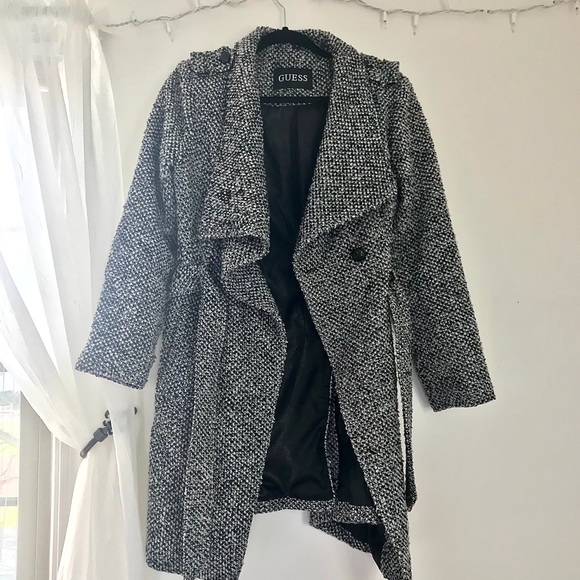 GUESS Wool Blend Winter Midi Coat - Picture 2 of 10